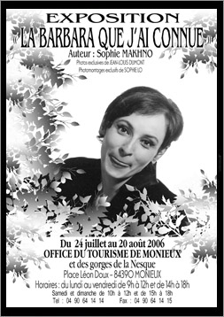 Sophie Makhno Barbara, La Barbara Que J'Ai Connue , Exposition Official Poster, Design by Sophie Lo